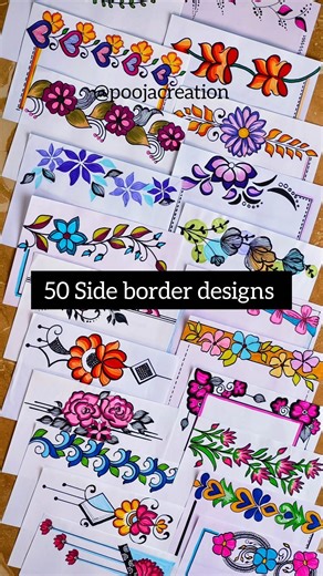 50 Beautiful 😍 BORDER Designs #frontpagedesign #shorts #art #project