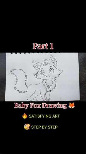 How To Draw a Fox / 🦊 Fox Drawing Part 1 Step by Step #shorts #short #art #drawing #sketch #panting