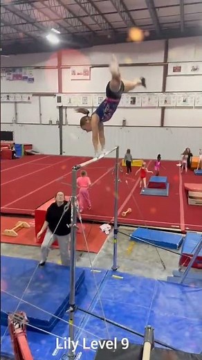 Lily level 9 practicing her full bar routine #gymnastics #bars #level9 #doubleback #practice