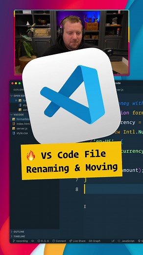 🔥 These are 5 of my favorite tips for creating, moving and renaming files/folders in VS Code. File utils extension is 👌ONIONS👌
