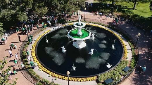 Forsyth Park fountain, milkshake and City of Savannah turning green Friday ahead of St. Patrick’s Day