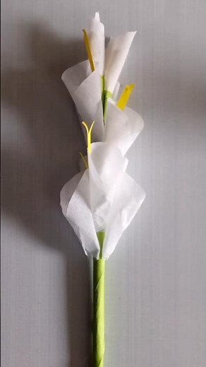 How to Make Crepe Paper Lily Flower 🌸 | Easy DIY Paper Craft Tutorial | #Shorts