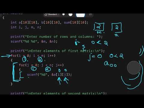 Sum of 2 Matrices Programing in C