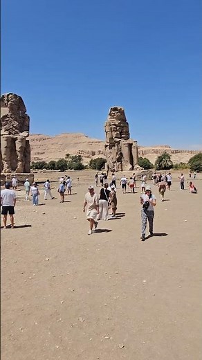Colossi of Memnon, the 2 statues of Pharaoh Amenhotep III at the Theban Necropolis #ancienthistory