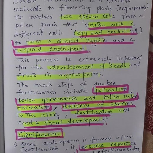 "Double Fertilization" explained: unique process of angiosperms