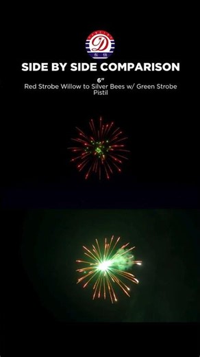 FWsim Shell | Red Strobe Willow to Silver Bees w/ Green Strobe Pistil (6")