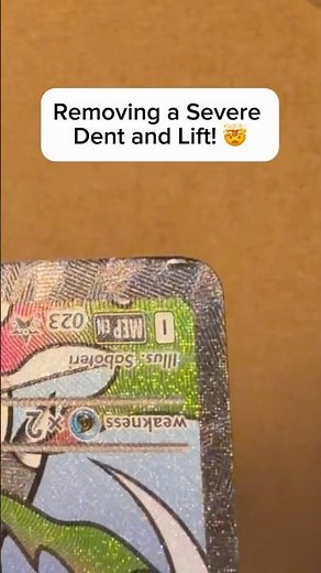 Fixing a Dent and Lift on a Pokemon Card! #pokemon #pokémon #pokemoncards #pokemoncard #cardrepair