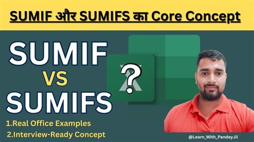 SUMIF vs SUMIFS in Excel 🔥 | Core Concept with Real Office Examples | Markandey (Vikash) Pandey