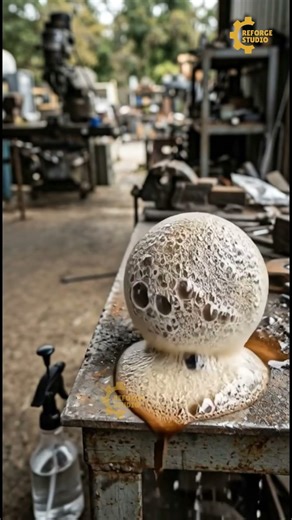 Satisfying Rust Removal on an Antique Cannonball #asmr #satisfying #rust #usa #iron #viral #shorts