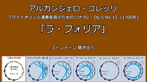 1700年 A.コレッリ 「ラ・フォリア」ミーントーン聞き比べ