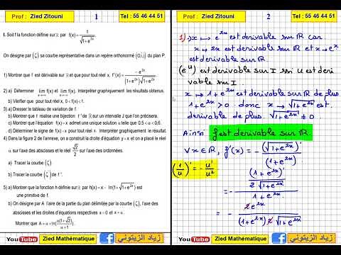 03 - Exponentielle Correction Bac Math 2020 Partie 1. Bac math / Science / Technique