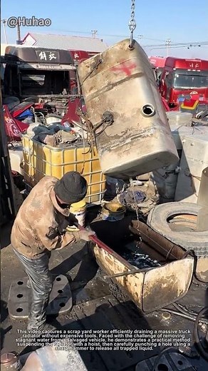 Smart Way to Drain Truck Radiator | Low-Cost Hack for Scrap Yard Workers