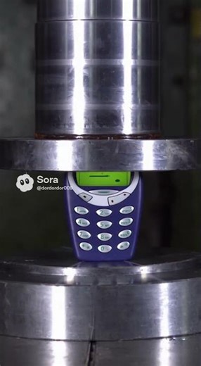 Hydraulic press vs Nokia 3000 #hydraulicpress #nokia #whatif #oldschool