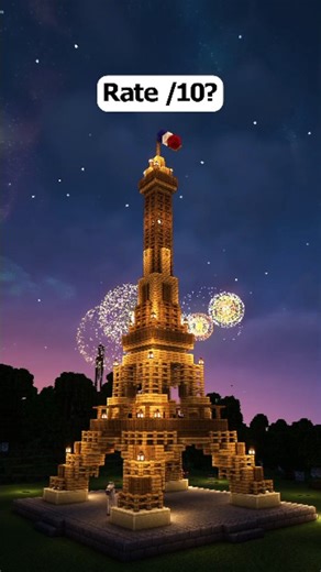 Aashu | Minecraft Eiffel Tower 🗼 Follow For More Tutorial #mincraft #mincrafttutorial #mincraftbuilds #minecrafthacks #mincraftredstone... | Instagram