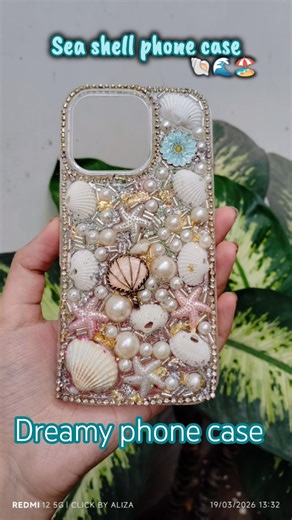 Sea shell phone case 🐚🏖️🌊#youtubeshorts #craftyhome #diy #shortvideo