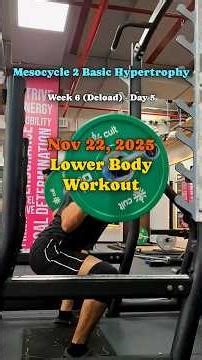 Nov 22,2025 | Full Body Plan | Mesocycle 2 |Week 6(Deload)| Day 5| Lower Body Workout 2#desigenetics