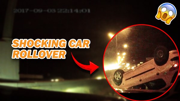 Shocking Car Crash Ends in Flip – Caught on Camera!😱