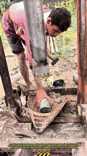 Manual soil boring process for clean water well project