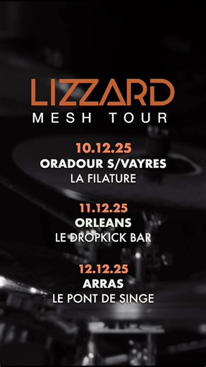 Next shows upcoming! Tickets: https://lizzard.fr/tours/ Le Pont de Singe Le Dropkick Bar Orléans Secret Place Studio #live #ontour #frenchmetal #pelagicrecords #progrock #progmetal | LizZard