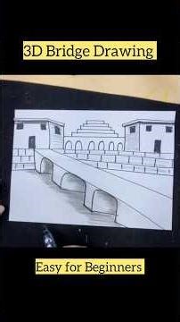 Draw a 3D Bridge Step by Step | #art #trending #drawing #shorts
