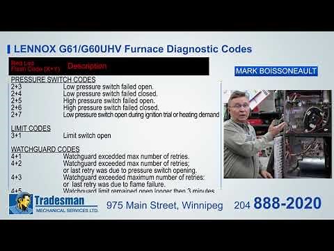 Lennox G61 G60UHV Furnace Fault Codes