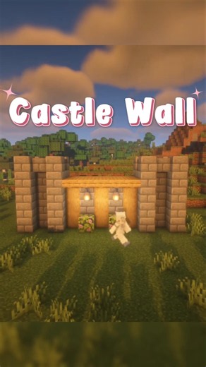 How to Build a Castle Wall in Minecraft | Tutorial #minecraft #shorts