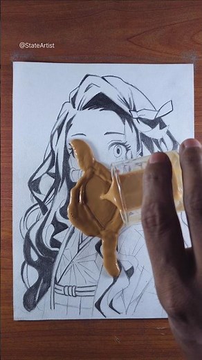 l try to draw Nezuko Kamado | Nezuko Kamado drawing | Demon Slayer #nezuko #art #animeart #shorts