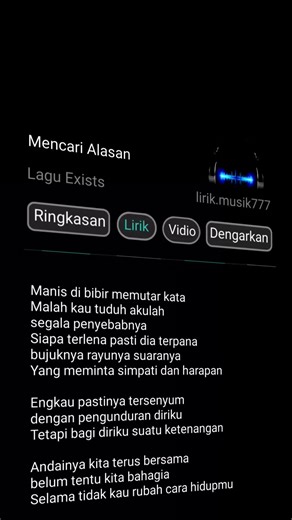 Mencari Alasan #LaguExsts#lirikLagu #fyppp