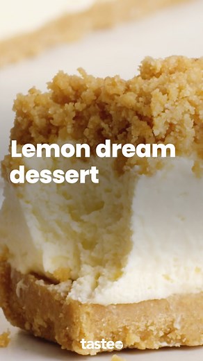 Like a no-bake lemon cheesecake, only wayyy better. This no-bake lemon dream dessert has a Digestive bikkie base, a lemon curd cheesecake filling and it's a dream to make (and eat!). 🍋💛 Get the recipe here: https://www.taste.com.au/recipes/lemon-dream-dessert-recipe/gi5gd7z3 | Taste.com.au