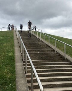10K views · 90 reactions | In case you missed it, crazy tall bike rider winning our stair riding contest during our #ibikelondon #riveride . . . #tallbike #london #cycling #stunt #bikeparty #win #bmx #mtb | IBikeLondon | Facebook