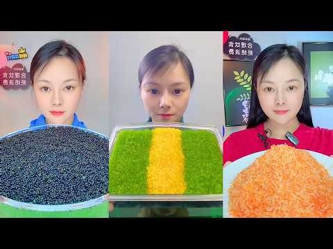 Black, Green, Yellow and Orange Tobiko Roe ASMR Mukbang