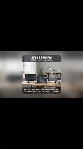 3 Screens ANYWHERE! ZUMWALT Triple 15.6" Monitor Review #shorts #amazon #usa #156 #portablemonitor