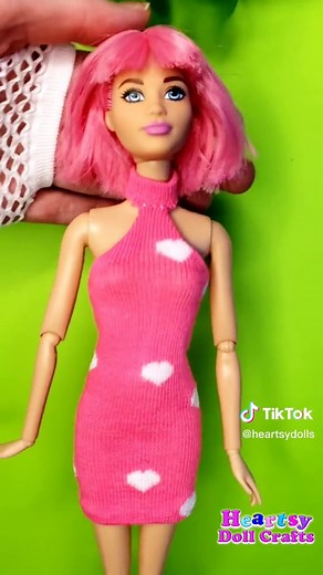 Cute Barbie dress from a sock 😍 💕 #barbiedress #barbieclothes #easydiy #diydress #easysewing #sockfashion #sockdress #diybarbieclothes #handmadeclothes #clothesforbarbie #clothesfordoll #minidollclothes #miniaturedress