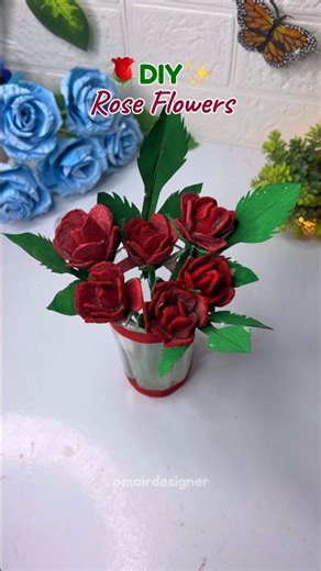 DIY Roses from Egg Tray | Beautiful Handmade Recycled Flower Craft ♻️🌹