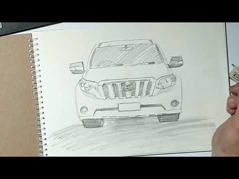 How To Draw Toyota Prado / Drawing Toyota Land Cruiser Prado Step By Step / How to draw a car