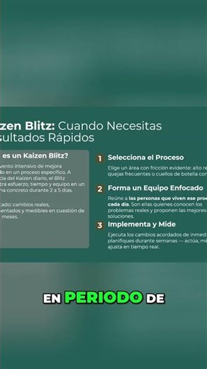 Kaizen Blitz: Mejora Radical en tu Negocio en 3-5 Días #shorts