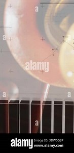 Animation of statistics and financial data processing over business meeting.