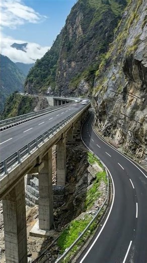 Destroyed Mountain Road to Mega Highway 😱🏔️ #Shorts