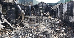 Devastating aftermath of huge fire at Christmas tree nursery