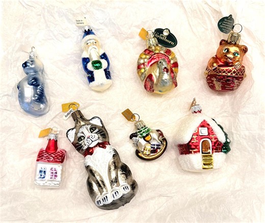 Vintage Hand Painted Glass Christmas Ornaments | Germany & Poland - Etsy