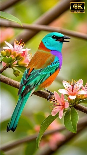 Green-Headed Tanager ASMR | This Colorful Thraupidae Singing | 20s 4K Closeup