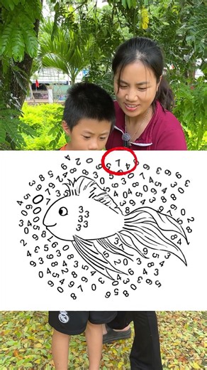 Tìm số 1 trong hình con cá #mecon #caudo #thuthach