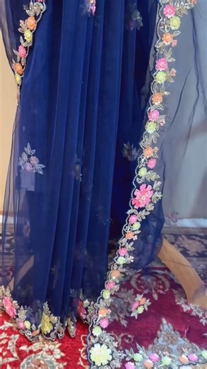 Orgenza Navy blue Color Pure Organza Silk Saree #trendysarees #weddingsari #organzasarees