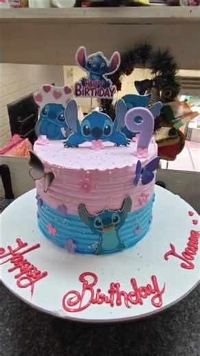 Stitch Theme Birthday Cake 💙✨#shorts #cake #cakedecorating #birthdaycake