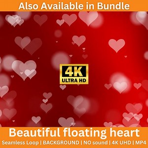Floating Heart 4K Background Romantic Animation for Valentine & Wedding Projects - Etsy Canada