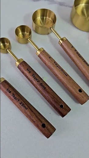 8pc Gold Stainless Steel Measuring Cups and Spoons Set