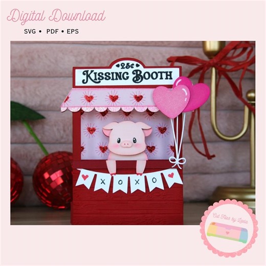 Kissing Booth Box Card SVG - 3d Valentine's Day Digital Cutting File - Etsy Canada