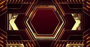 Dynamic Golden Hexagon Frame and Glowing Geometric Background
