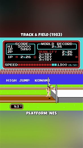 Track & Field 1983 | High Jump (NES) #retrogaming #retro #nintendo #arcade #retrogamer