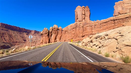 45K views · 1.4K reactions | Arches National Park. This is the uphill drive from the park's visitor centre to Park Ave Viewpoint. Please note all photos, videos and reels on this page were taken by myself and my wife on our road trips in the USA and Canada. | Just Drive America | Facebook